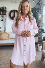 Linen Love Dress- Pink