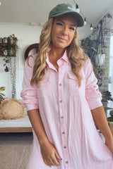 Linen Love Dress- Pink