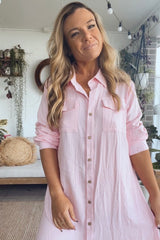 Linen Love Dress- Pink